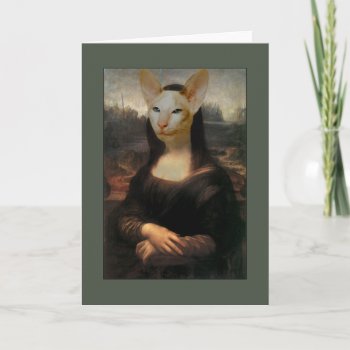 Mona Lisa Siamese Cat Card by knichols1109 at Zazzle
