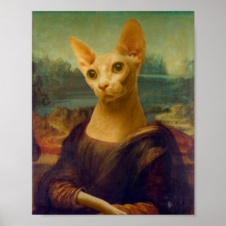 Mona Lisa Sphynx `Cat Poster