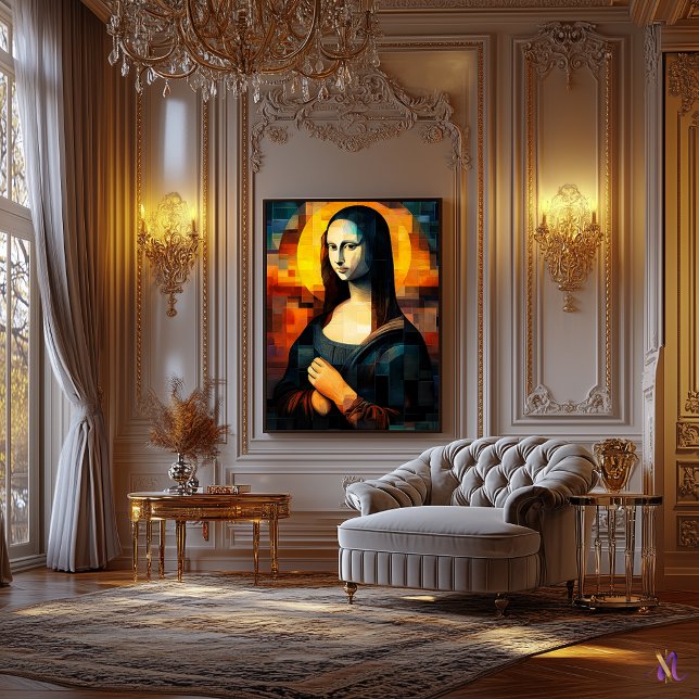 Mona Lisa Stained Glass Mosaic Artwork Canvas Print (Creator Uploaded)