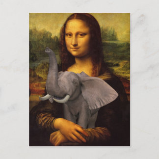 Mona Lisa Supports Elephant Awareness Postcard