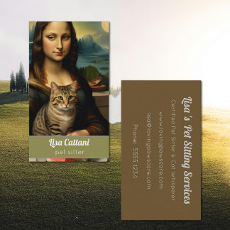 Mona Lisa& tabby  cat Business Card