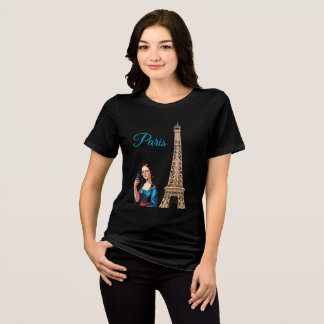 MONA LISA TAKING SELFIE SURREAL PARIS T-Shirt Tri-Blend Shirt
