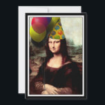 Mona Lisa -  The Birthday Girl Invitation<br><div class="desc">* Birthday party invitations, your guests are invited by Mona Lisa! * She is ready with her party hat and balloons. * These invitations are available in several sizes and shapes. * Add your information to the back of this invite and the black border can be removed. * Click the...</div>