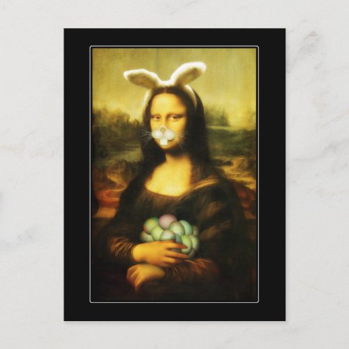 Mona Lisa The Easter Bunny Holiday Postcard
