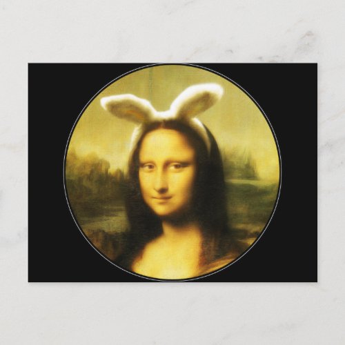 Mona Lisa The Easter Bunny Holiday Postcard