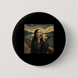 Mona Lisa The Scream Halloween Costume Party Art Button