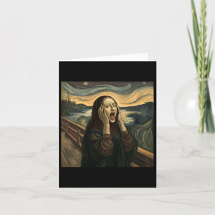 Mona Lisa The Scream Halloween Costume Party Art Card