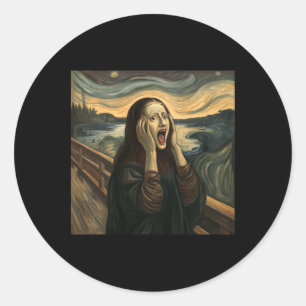 Mona Lisa The Scream Halloween Costume Party Art Classic Round Sticker