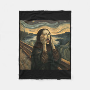 Mona Lisa The Scream Halloween Costume Party Art  Fleece Blanket