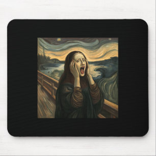 Mona Lisa The Scream Halloween Costume Party Art Mouse Pad