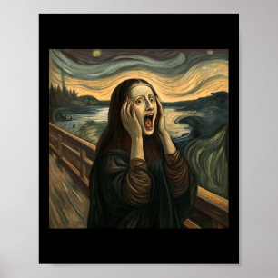 Mona Lisa The Scream Halloween Costume Party Art Poster