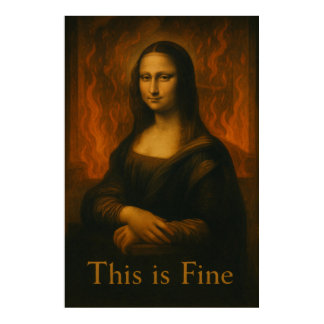 Mona Lisa This is Fine Meme Poster