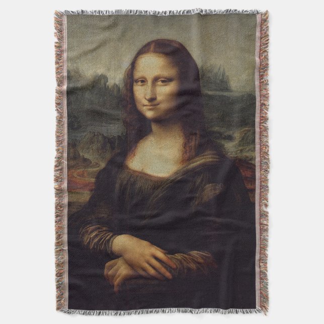 Mona Lisa Throw Blanket (Front Vertical)