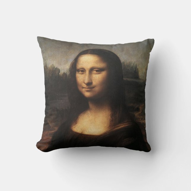 Mona Lisa Throw Pillow (Front)