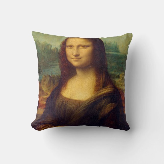 Mona Lisa Throw Pillow (Front)