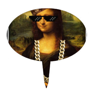 Mona Lisa Thug Life Art Life Cake Topper