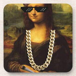 Mona Lisa Thug Life Art Life Drink Coaster