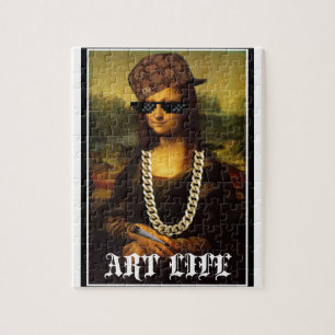 Mona Lisa Thug Life Art Life Jigsaw Puzzle
