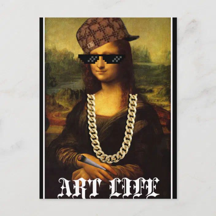 Mona Lisa Thug Life Art Life Postcard Zazzle Com