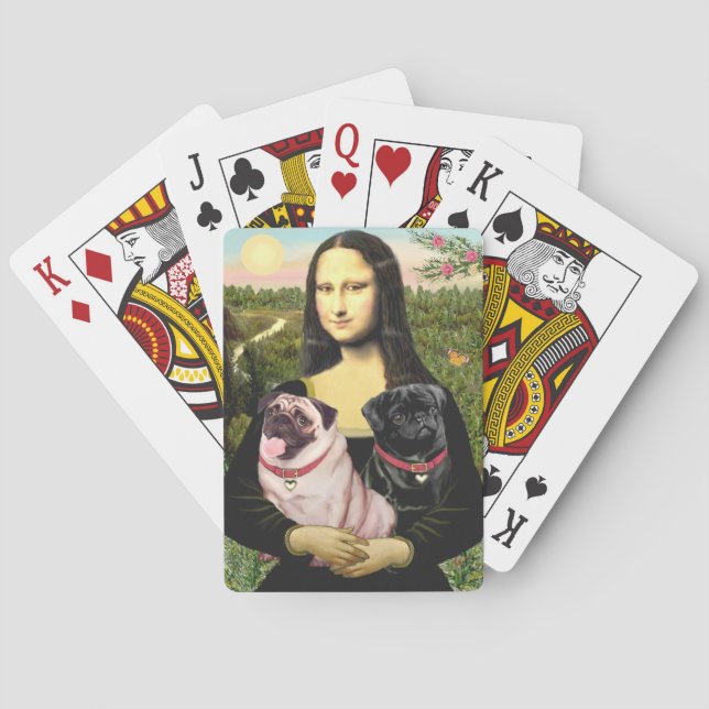 Mona Lisa - Two Pugs Poker Cards (Back)