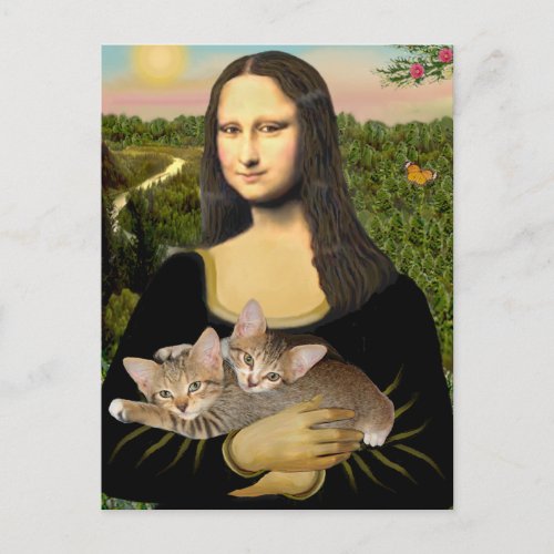 Mona Lisa _ Two Tabby Kittens Postcard