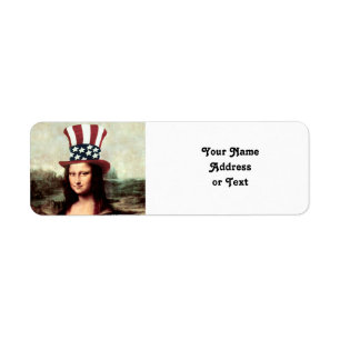 Mona Lisa USA Independence Day Label
