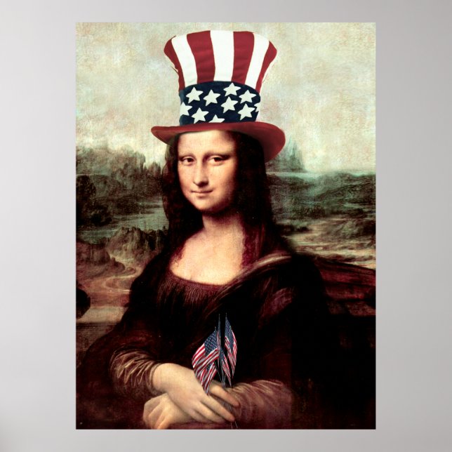 Mona Lisa USA Independence Day  Poster (Front)