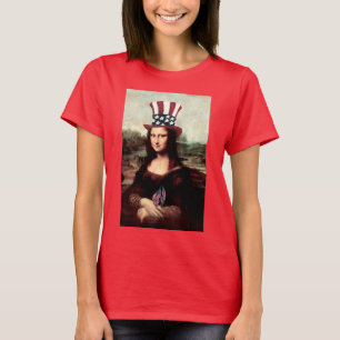 Mona Lisa USA Independence Day T-Shirt