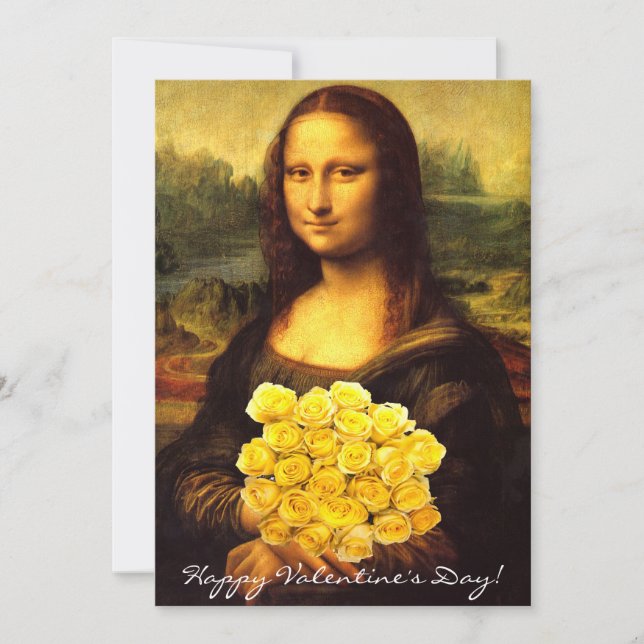 Mona Lisa Valentine's Day Holiday Card (Front)
