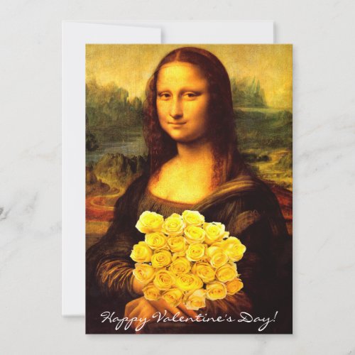 Mona Lisa Valentines Day Holiday Card