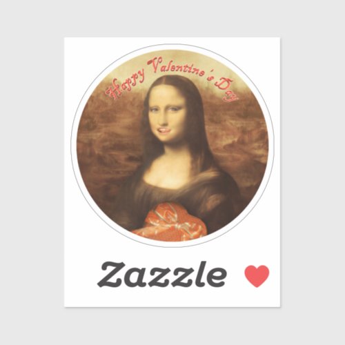 Mona Lisa Valentines Day Sticker