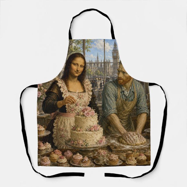 Mona Lisa & Van Gogh Bake Off Apron (Front)