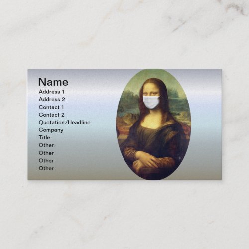 Mona Lisa Via Corona Virus Business Card