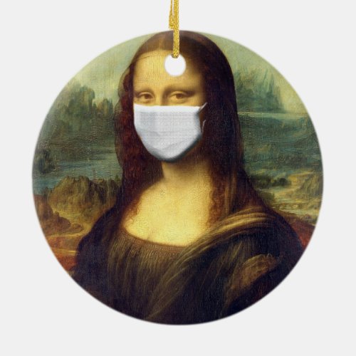 Mona Lisa Via Corona Virus Ceramic Ornament