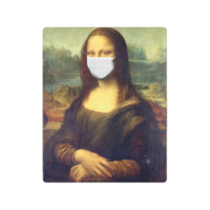 Mona Lisa Via Corona Virus Metal Print