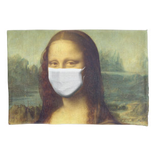 Mona Lisa Via Corona Virus Pillow Case