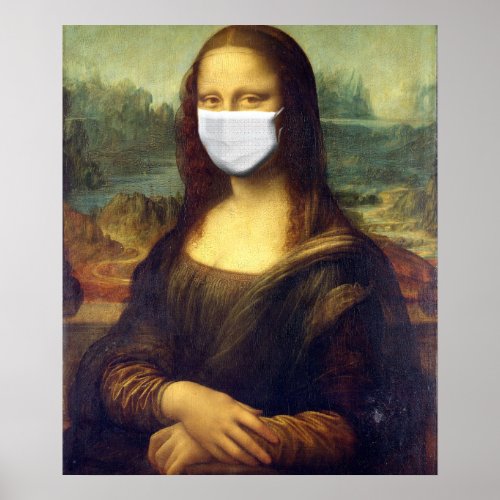 Mona Lisa Via Corona Virus Poster