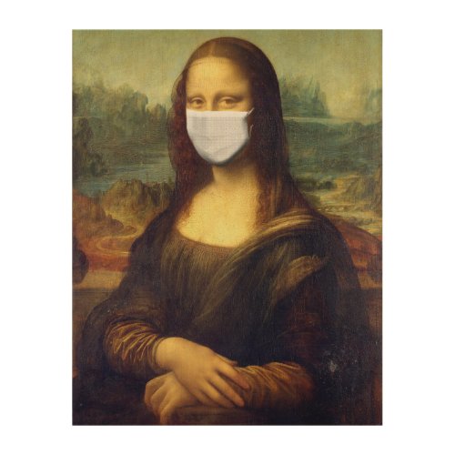 Mona Lisa Via Corona Virus Wood Wall Art