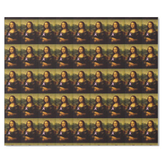 Mona Lisa Wearing Pink Ribbon Wrapping Paper