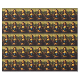 Mona Lisa Wears Blue Ribbon Wrapping Paper