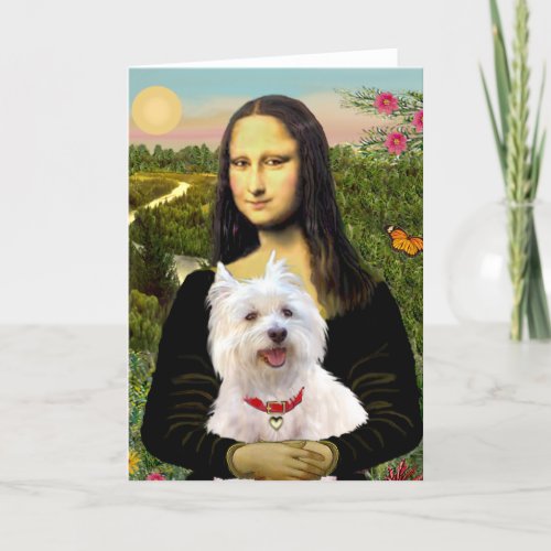 Mona Lisa Westie 3 Card