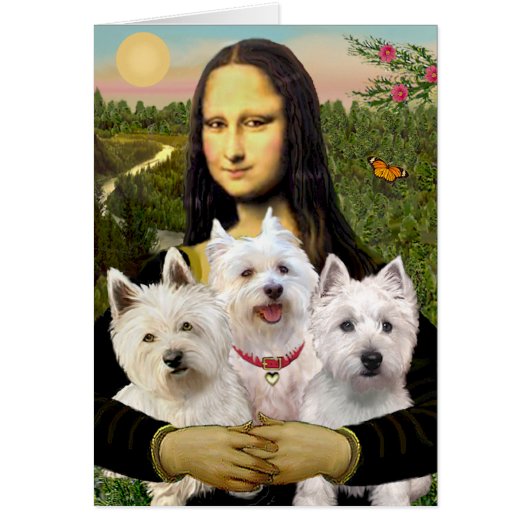 Mona Lisa - Westies (three) Cards (Front)
