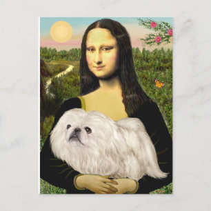 Mona Lisa - White Pekingese (#4) Postcard