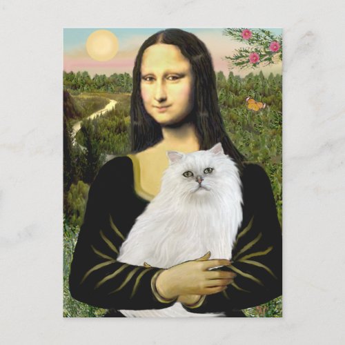 Mona Lisa _ White Persian Cat 13 Postcard