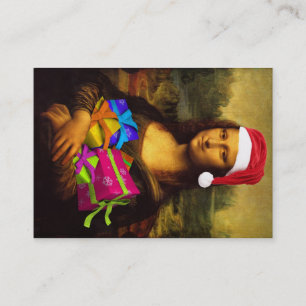 Mona Lisa Wishing Merry Christmas Business Card