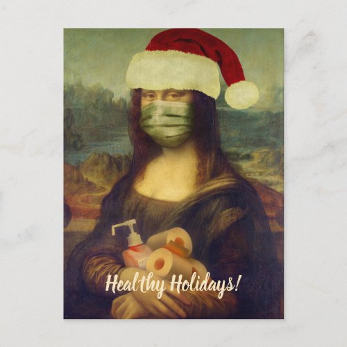 Mona Lisa Wishing You Healthy Holidays Postcard