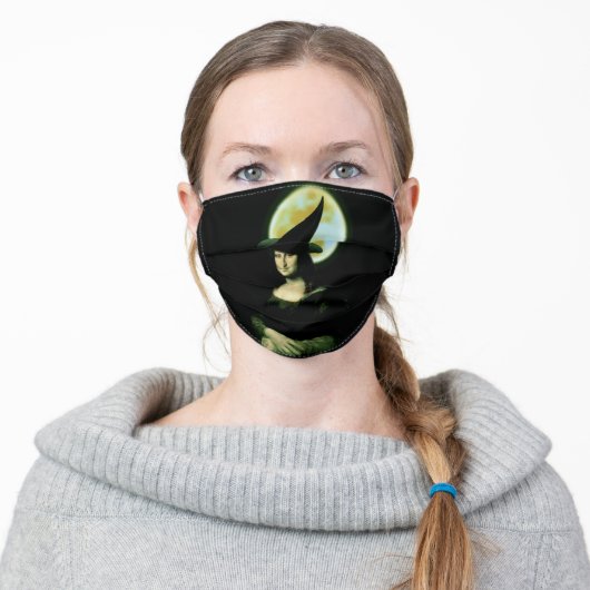 Mona Lisa Witch Halloween Adult Cloth Face Mask (Worn)