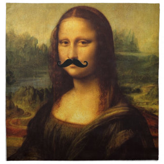 Mona Lisa With Big Mustache Napkin
