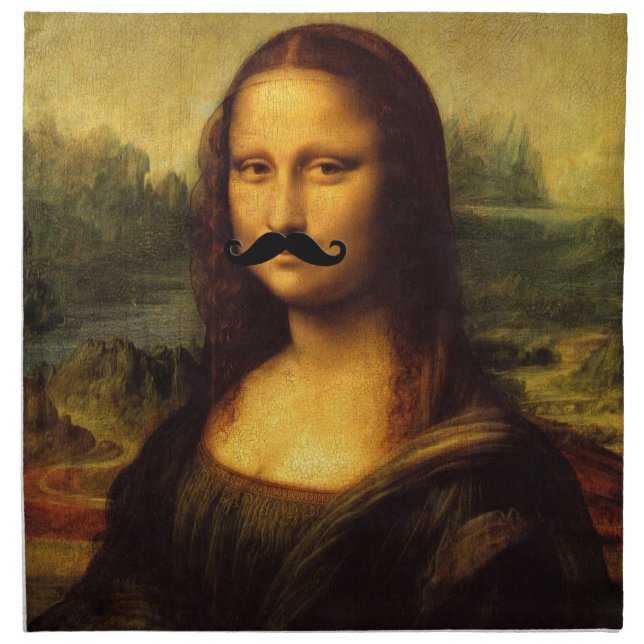 Mona Lisa With Big Mustache Napkin (Front)