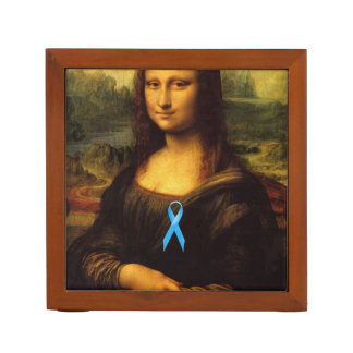 Mona Lisa With Blue Ribbon Pencil/Pen Holder